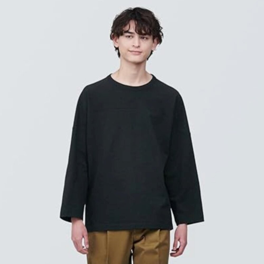 Muji Men's Football 9-quarter sleeve T-shirt